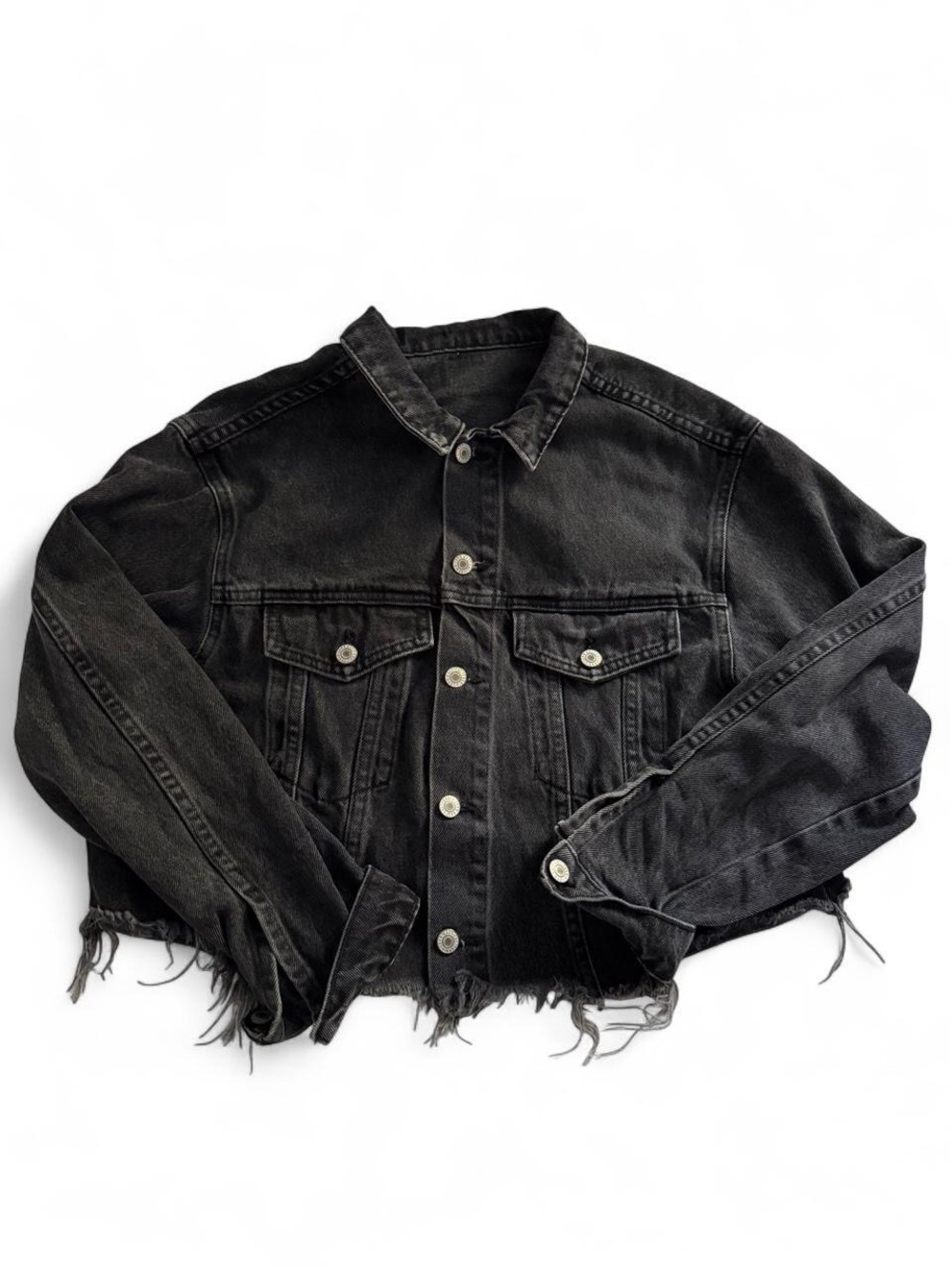 Brandy Melville Distressed Denim Jacket - Cropped